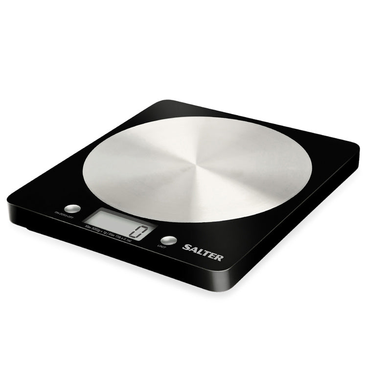Salter Disc Digital Kitchen Scale 5kg Black & S/Steel